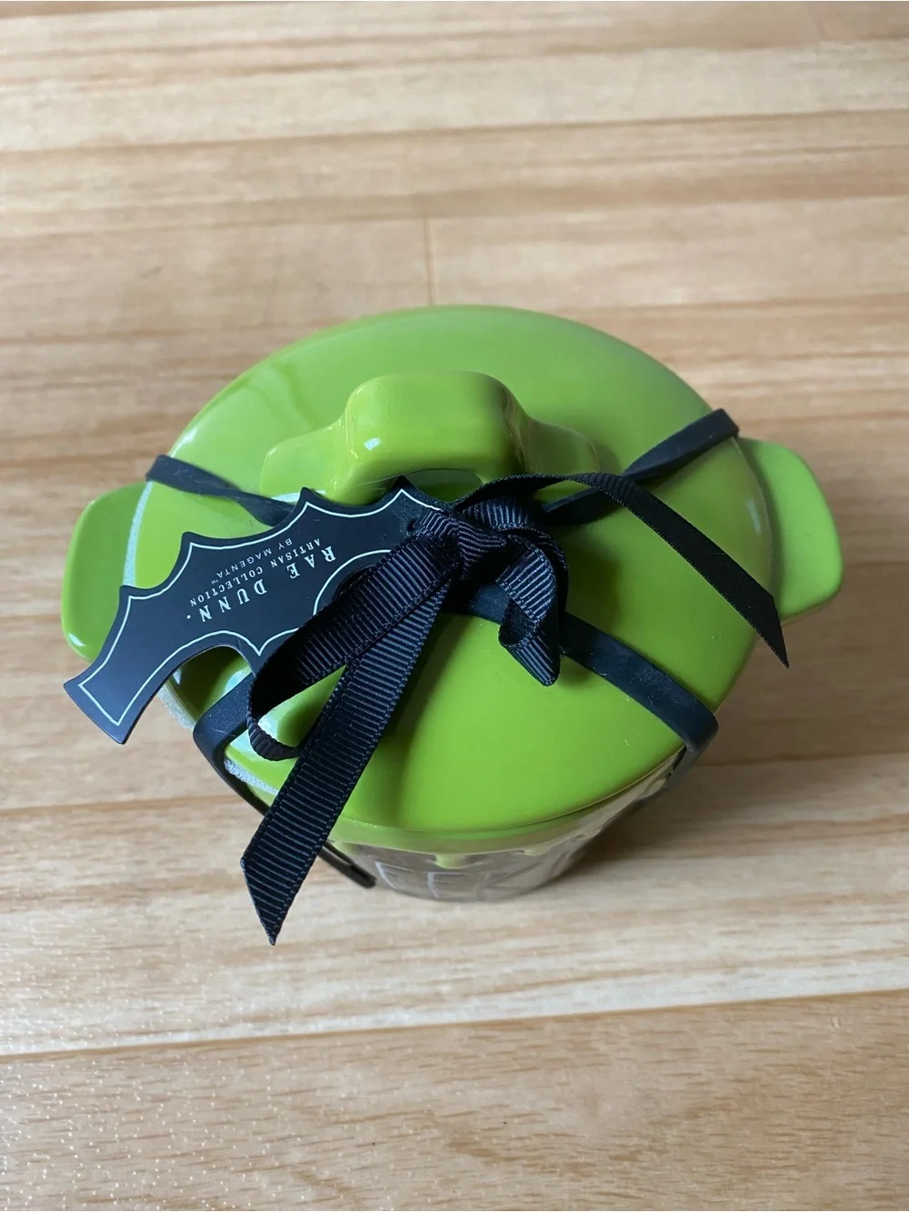 Rae Dunn Halloween EEK! ceramic cauldron dish green slime drip